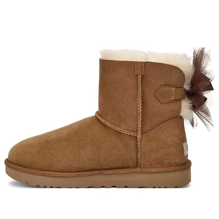 (WMNS) UGG Mini Bailey Tulle Bow 'Brown' 1019994-CHE