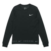 Nike Sportswear Swoosh Casual Sports Crew-neck Long Sleeve Black DA0336-010