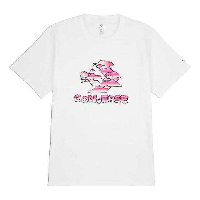 Converse Star Chevron Clouds Graphic T-Shirt 'White' 10024587-A03