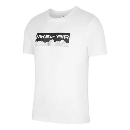 Men's Nike Alphabet Logo Printing Round Neck Pullover Short Sleeve White T-Shirt DR7806-100