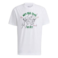 adidas neo Logo Letter Printing Round Collar Male White H62009