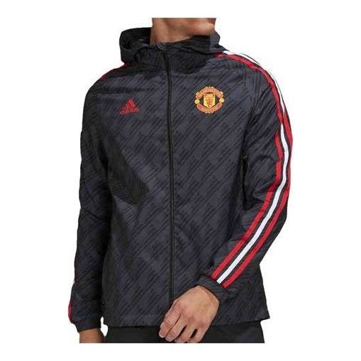 adidas Manchester United 3-Stripe DNA Windbreaker Jackets 'Black' HE6650
