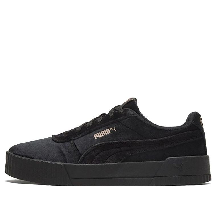 (WMNS) PUMA Carina Velvet Black/Gold 375886-01