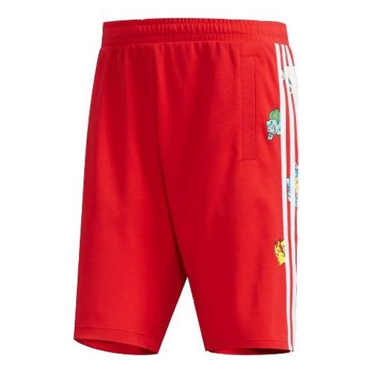 adidas neo X POKMON Crossover Series Pikachu Printing Shorts Red FM0323