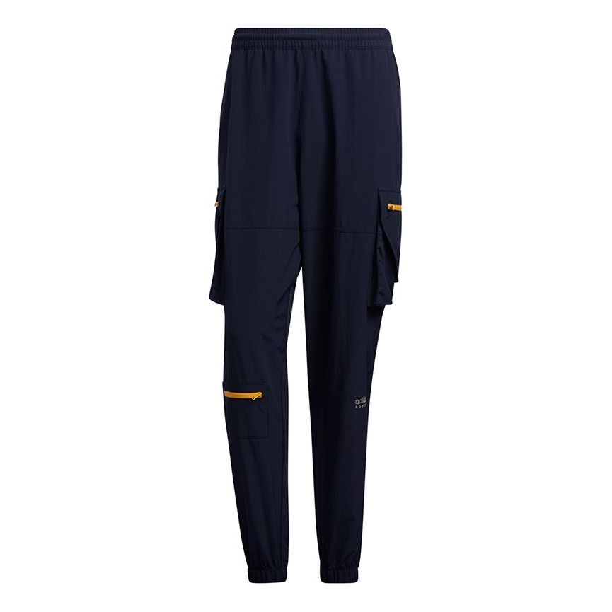 Men's adidas originals Adv Pants 1 Contrasting Colors Zipper Bundle Feet Sports Pants/Trousers/Joggers Legendary Ink Blue H46706