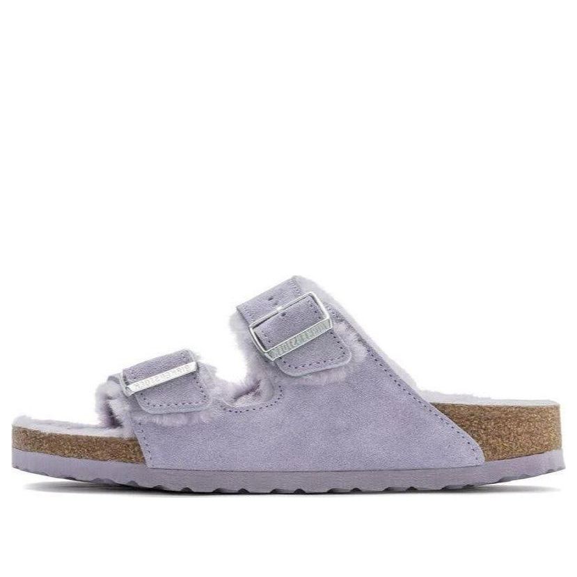 (WMNS) Birkenstock Arizona Shearling Suede Leather Narrow Fit 'Purple Fog' 1023256
