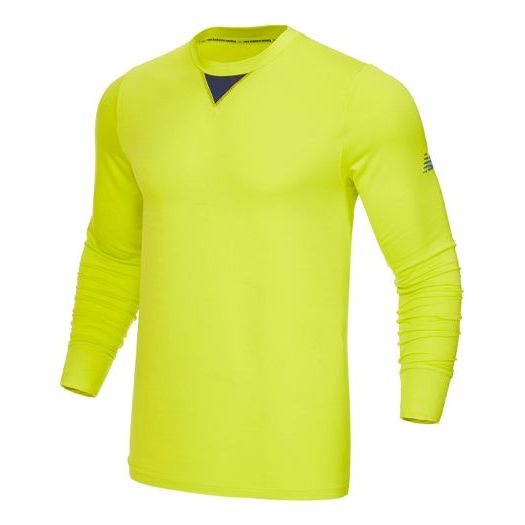 New Balance Men's New Balance Round Neck Forked Long Sleeves Yellow MT13290-SYE