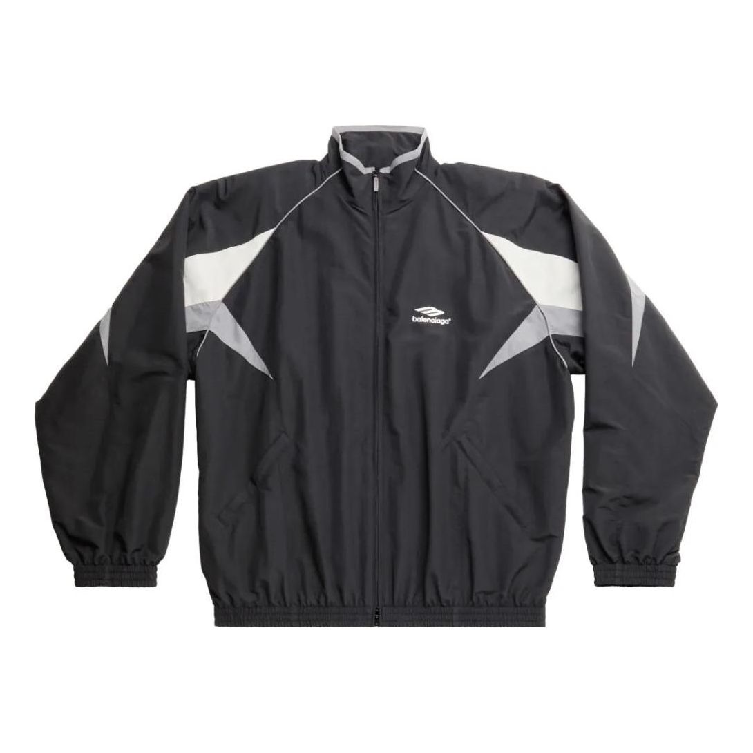 Balenciaga 3B Sports Icon Medium Fit Tracksuit Jacket 'Black' 746483TOO481000