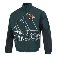 Men's adidas Mh Bp3 Wvjkt Athleisure Casual Sports Logo Stand Collar Woven Jacket Autumn Dark Green HP1435