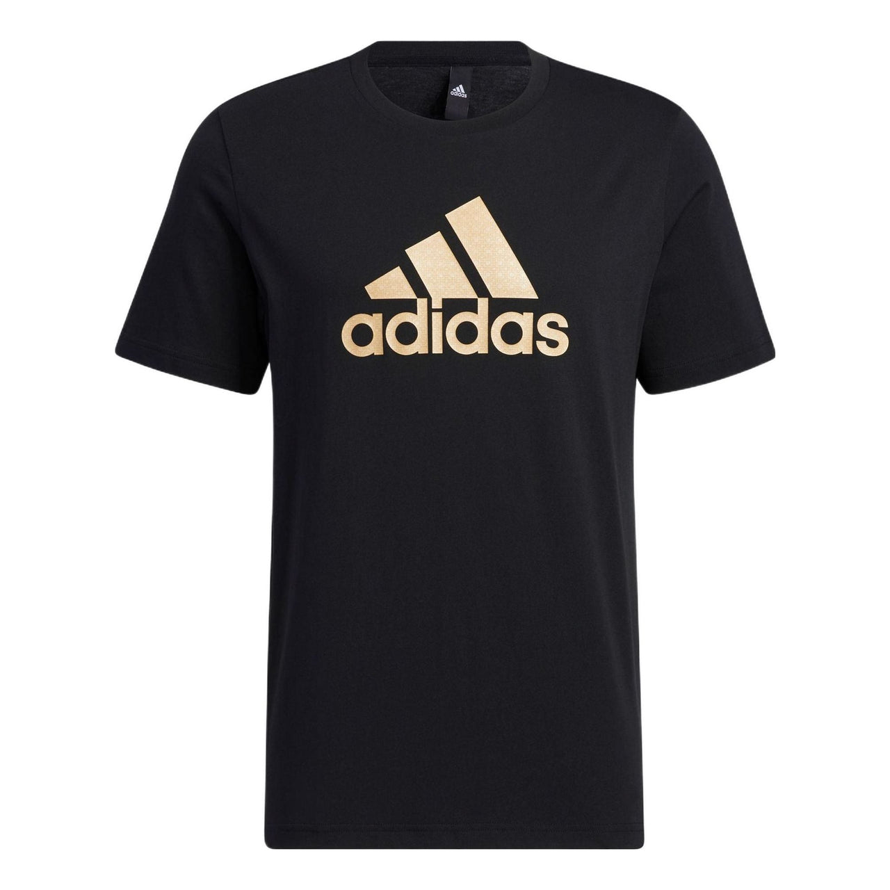 adidas Large Logo Printing Round Neck Pullover Sports Short Sleeve Black HE7426