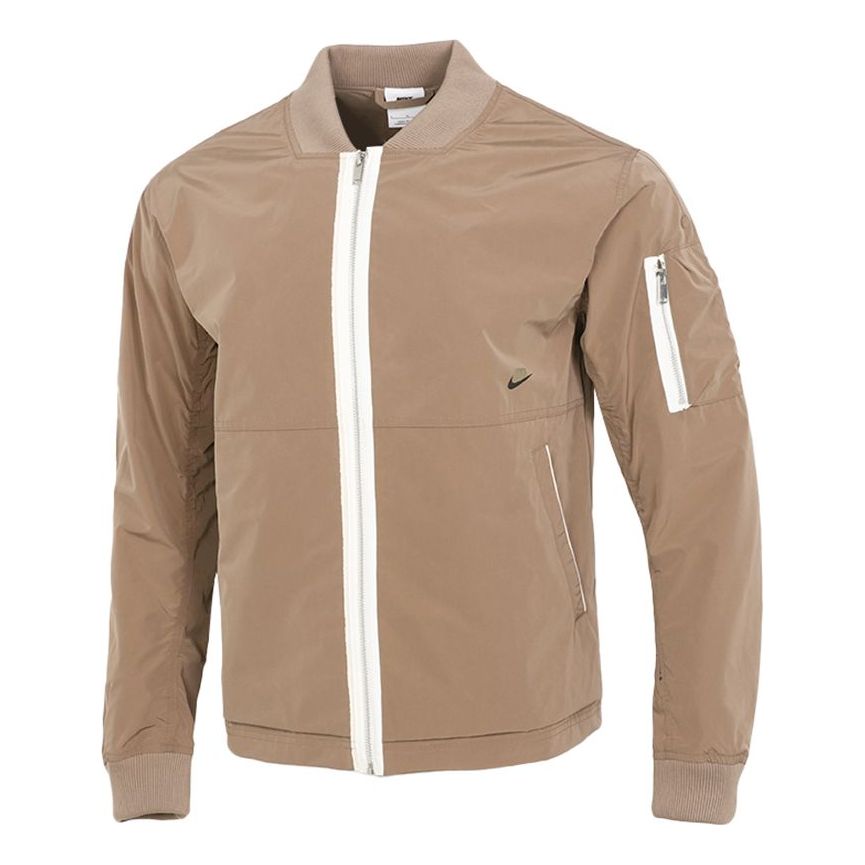 Nike Sportswear Style Essentials Solid Color Training Loose Casual Jacket Khaki DD4715-208