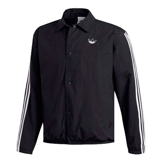 adidas originals Trefoil Shirt Button baseball uniform Jacket Black ED5516