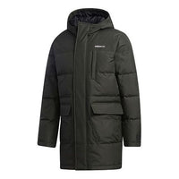 adidas neo M Wint Dwn Prka Windproof Stay Warm mid-length Sports hooded down Jacket Brown GJ8779