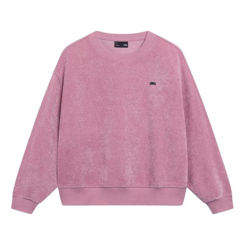 (WMNS) Li-Ning Small Logo Sweatshirt 'Pink' AWDT026-8