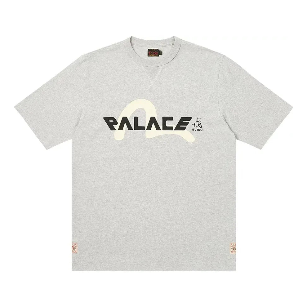 Palace x Evisu Logo T-shirt 'Grey Marl' 2ESPAM4TS1153XXCTGRYH