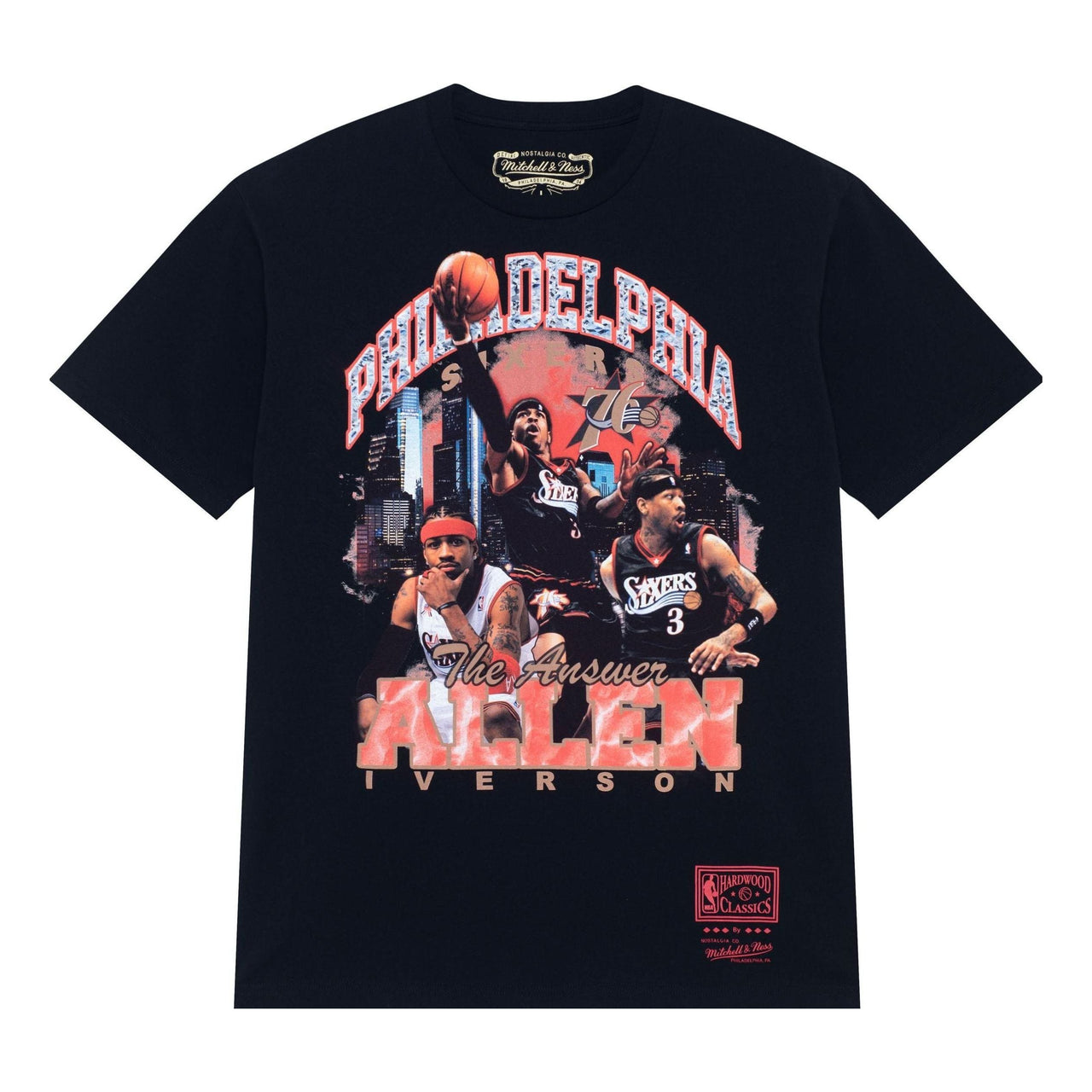 Mitchell & Ness x NBA Philadelphia 76ers Bling T-shirt 'Allen Iverson' SS23JYCHR-04-BLACK
