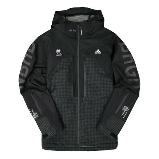 Men's adidas x Neighborhood Jacket Casual Sports Zipper Hooded Jacket Black FQ6815