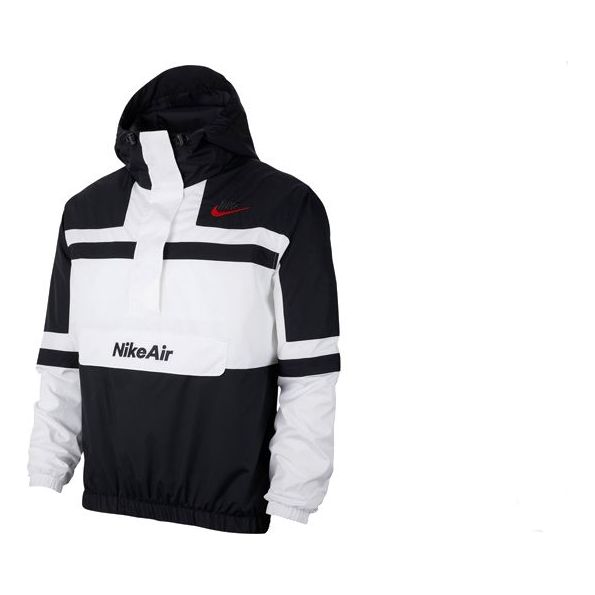 Nike Men's Jacket Hooded Sportswear Polyester 'Black White' CJ4835-100