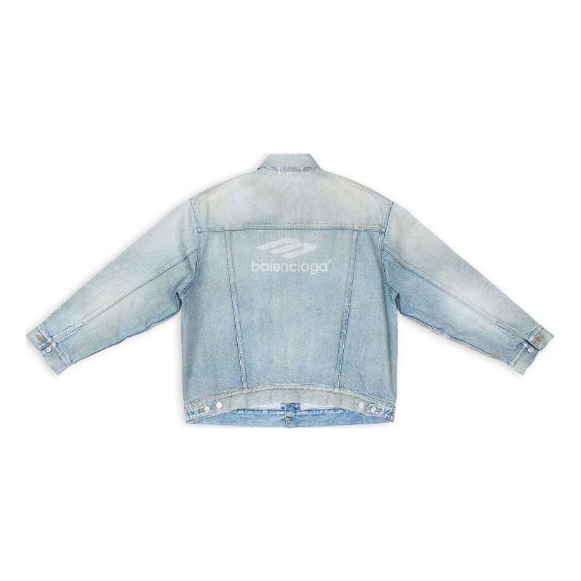Balenciaga 3B Sports Vintage Denim Jacket Large Fit 'Light Blue' 704299TJW798469