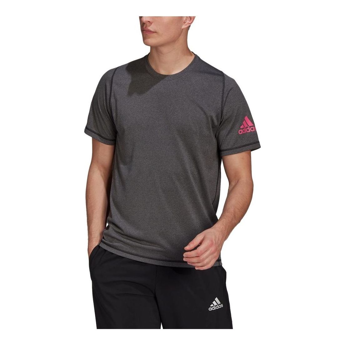 adidas FreeLift Ultimate AEROREADY Designed 2 Move Sport T-shirt 'Black Melange Pink' GU2779