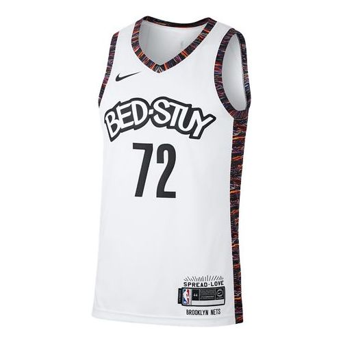 Nike NBA Casual Sports Basketball Jersey SW Fan Edition Jeresy Biggie Nets City Edition Brooklyn Nets 7 2 White CU0192-100