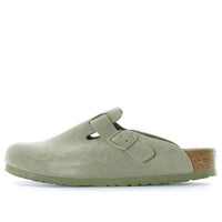 Birkenstock Boston Soft Footbed Suede Leather Sandals 'Faded Khaki' 1019054