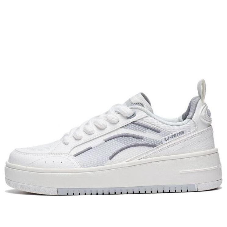 (WMNS) Li-Ning Lifestyle Skate Shoes 'White Grey' AGCT142-1