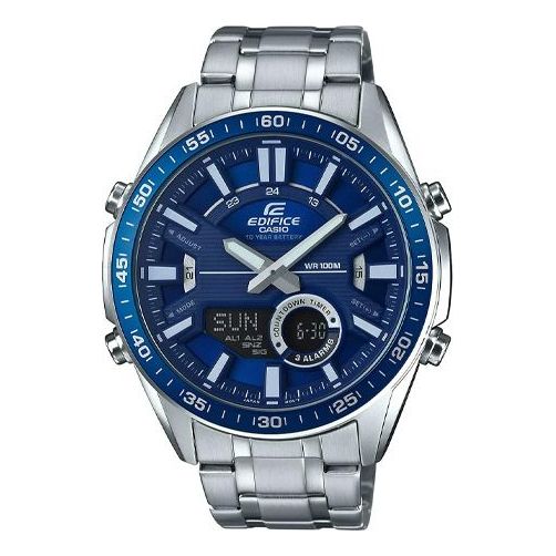 CASIO EDIFICE Blue Dial Mens Blue Analog/Digital Combo EFV-C100D-2