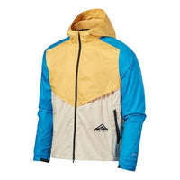 Nike Windrunner Contrast Windproof Casual Hooded Jacket For Men Yellow CZ9055-761