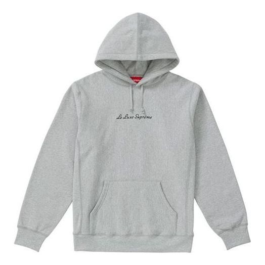 Supreme Le Luxe Hooded Sweatshirt 'Grey Black' SUP-SS19-315