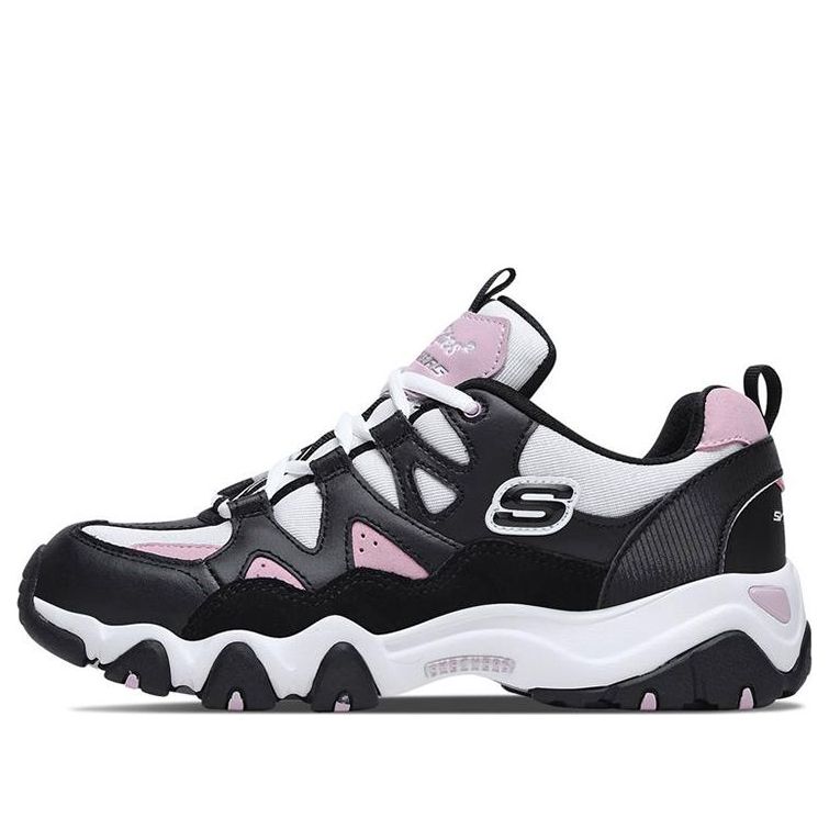 (WMNS) Skechers D'Lites 2.0 Low-Top Running Shoes Black/Pink/White 88888328-WBPK