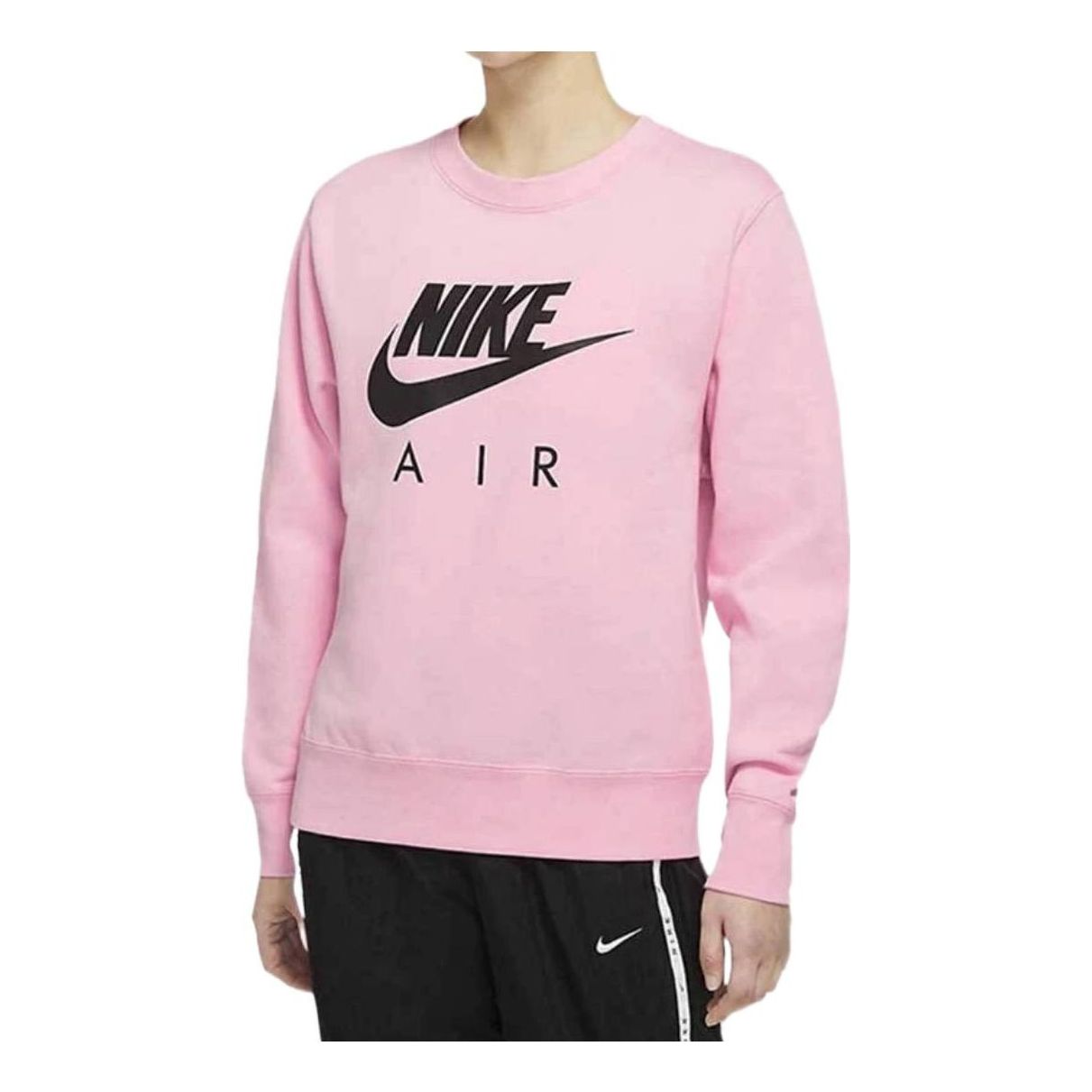 (WMNS) Nike Logo NSW Fleece Sweatshirt 'Pink Black' DA3191-636