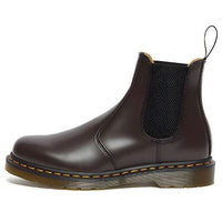 Dr. Martens 2976 Yellow Stitch Smooth Leather Chelsea Boots 'Burgundy' 27280626
