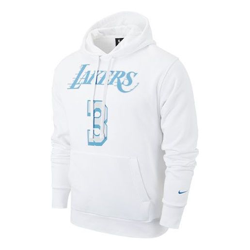 Nike NBA CE Los Angeles Lakers Davis No. 3 Casual Sports hooded Pullover White CV2606-101