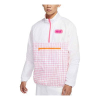 Nike Sportswear Logo Printing Half Zipper Stand Collar Jacket White DO6938-100