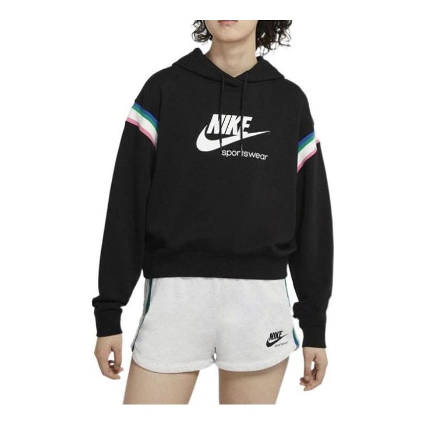 (WMNS) Nike Sportswear Heritage Pullover Hoodie 'Black' CU5924-010