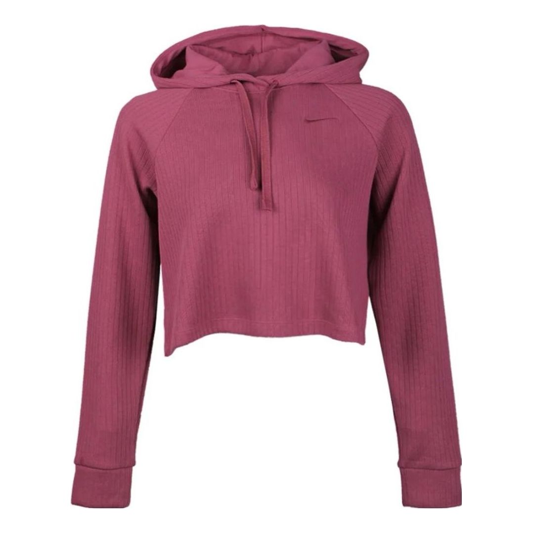 (WMNS) Nike Sportswear Ribbed Hoodie 'Purple Red' CJ2664-528
