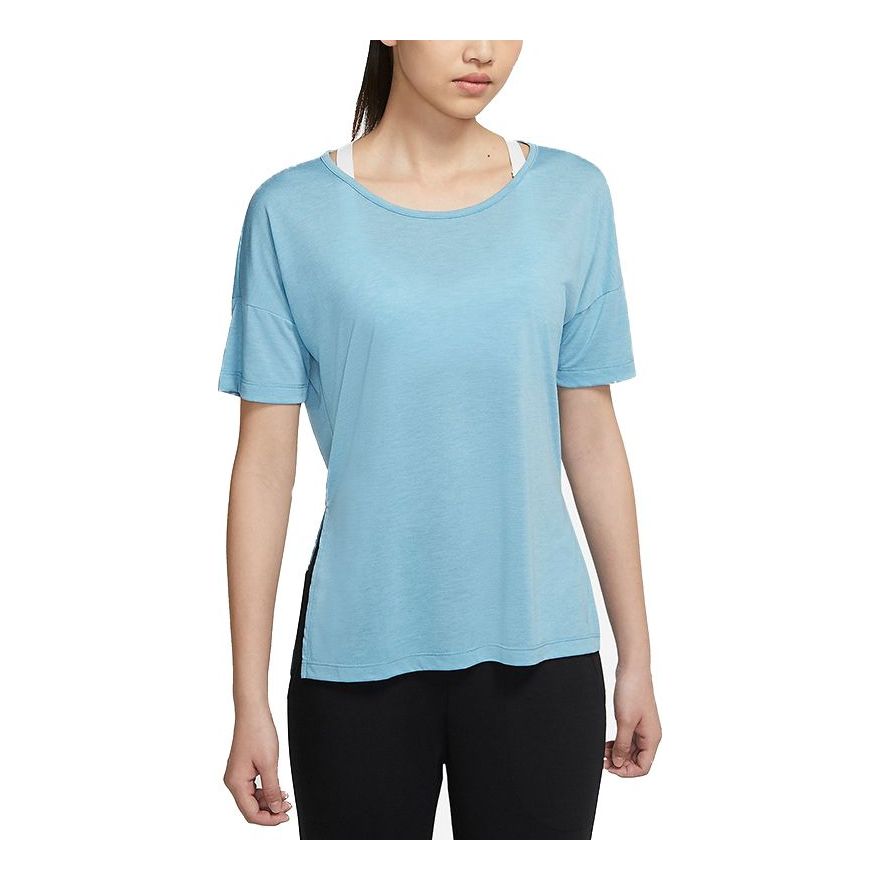 (WMNS) Nike AS W NY DF LAYER SS Top CERULEAN CJ9327-424