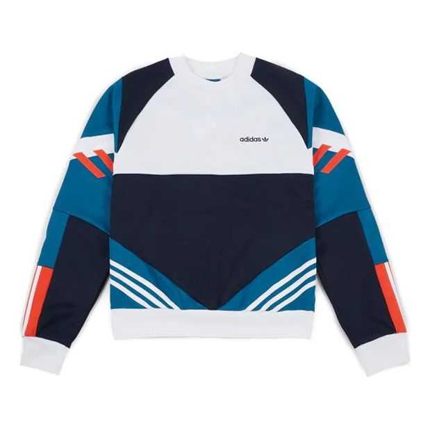 adidas originals Logo Printing Contrasting Colors Sports Loose Round Neck CE4851