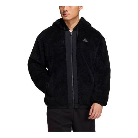 adidas Stay Warm lamb's wool Hooded Jacket Black H39263