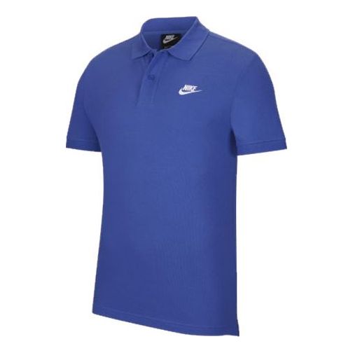 Men's Nike Sportswear Lapel Short Sleeve Blue T-Shirt CJ4457-430