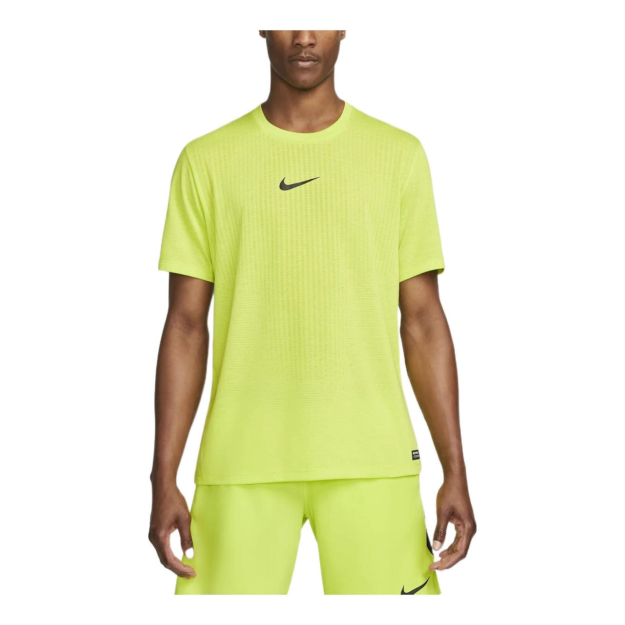 Men's Nike Pro Dri-FIT Adv Training Sports Quick Dry Solid Color Round Neck Short Sleeve Atomic Green T-Shirt DD1704-321