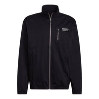 adidas originals R.y.v. Cotton Twill Double Label Training Sports Stand Collar Logo Jacket Black H11457