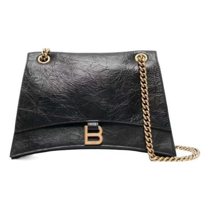 (WMNS) Balenciaga Crush Medium Chain Bag 'Black' 716393210IT1000