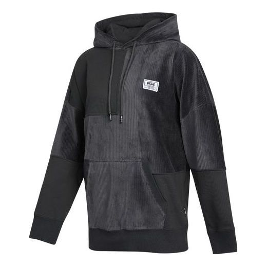 (WMNS) Vans Splicing Long Sleeves Hoodie Black Gray VN0A5F6F1O7