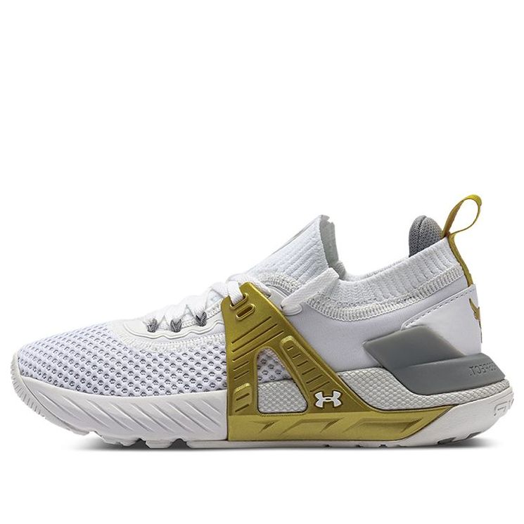 (WMNS) Under Armour Project Rock 4 'White Metallic Gold' 3023696-104