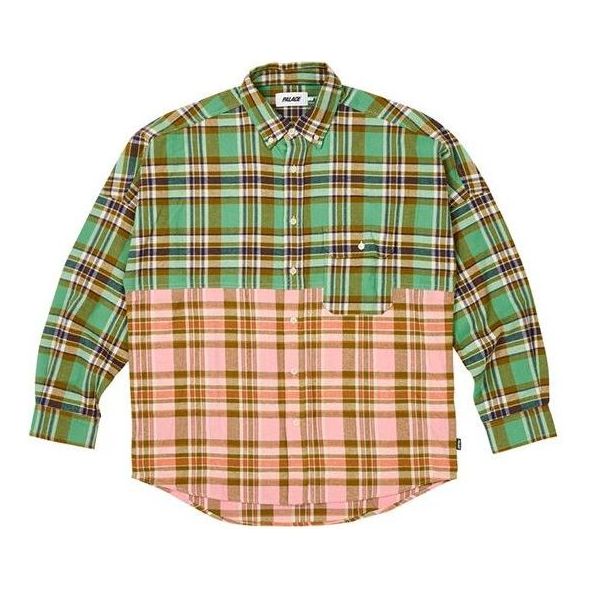 Palace Fw23 Checkmate Drop Shoulder Shirt 'Green' P25SHT019