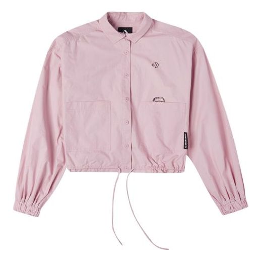 (WMNS) Converse Small Logo Casual Shirt Jacket Pink Purple 10023159-A02