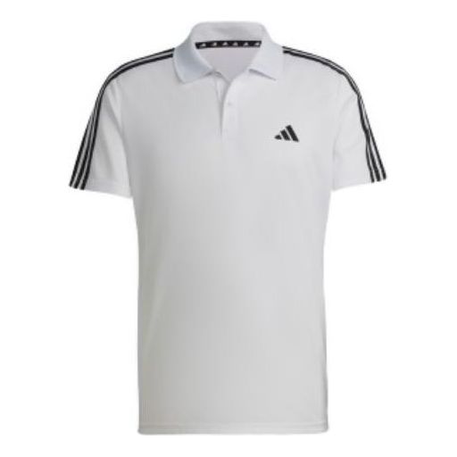 adidas Train Essentials Piqu 3-Stripes Training Polo Shirt 'White' IB8109
