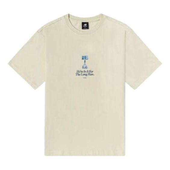 New Balance Lifestyle Graphic Tee 'White Blue' AMT22377-CIW